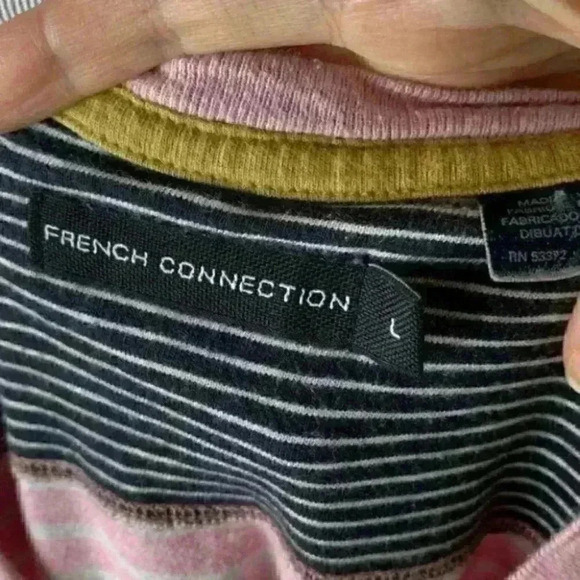 French Connection top size large striped T-shirt - Picture 6 of 7